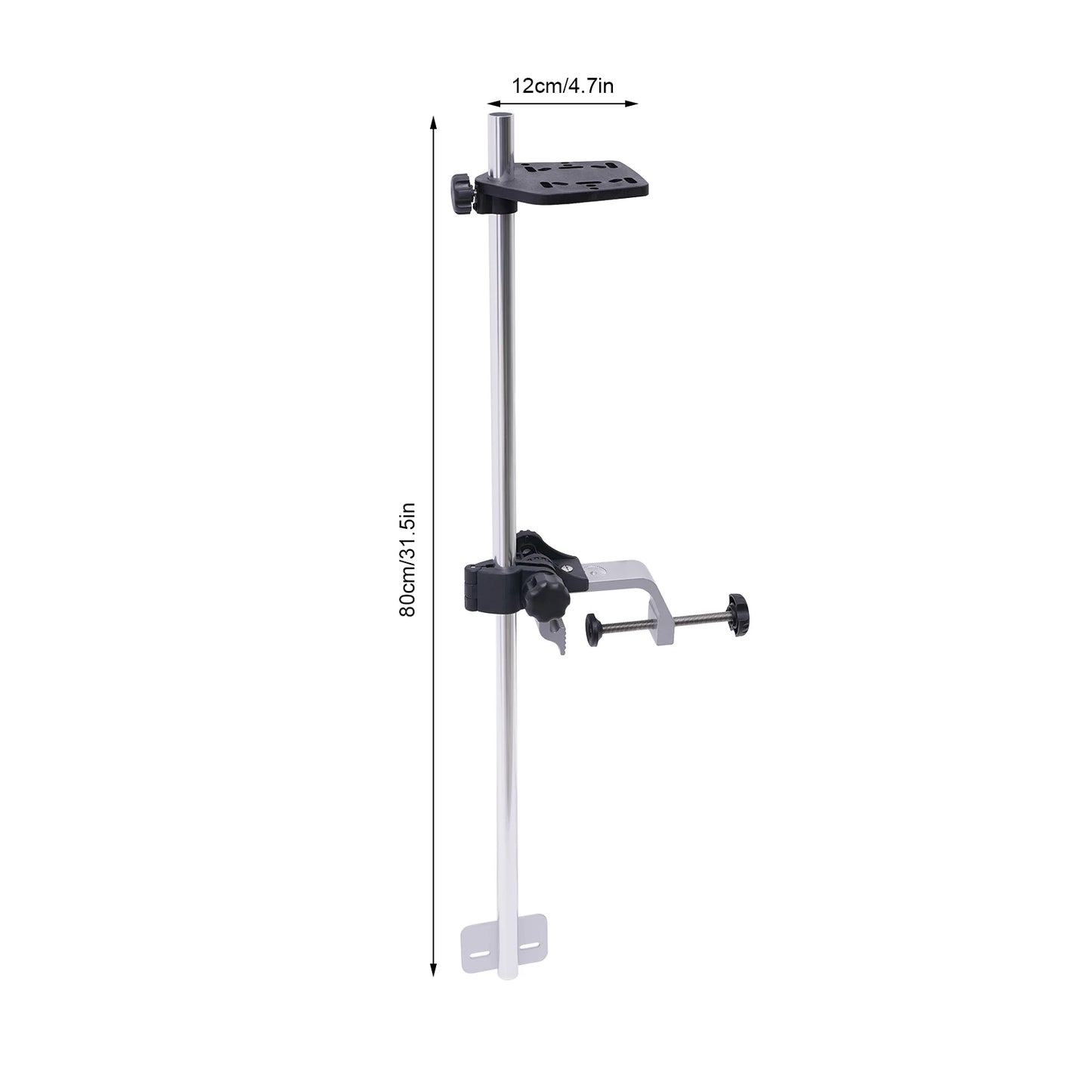 Portable Fish Finder Mount, Universal Fish Finder Bracket w/360° Adjustable Rotatable Transducer Pole Mount for Boat Canoes