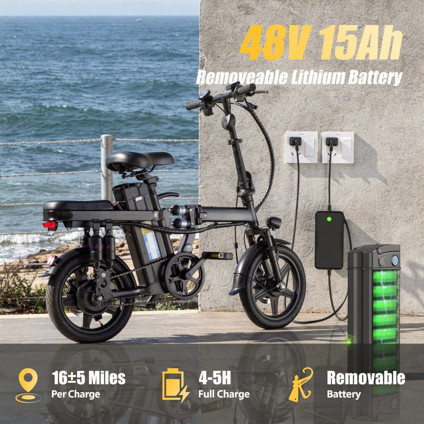 Foldable Adult Electric Bicycle Featuring Multiple Shock Absorbers