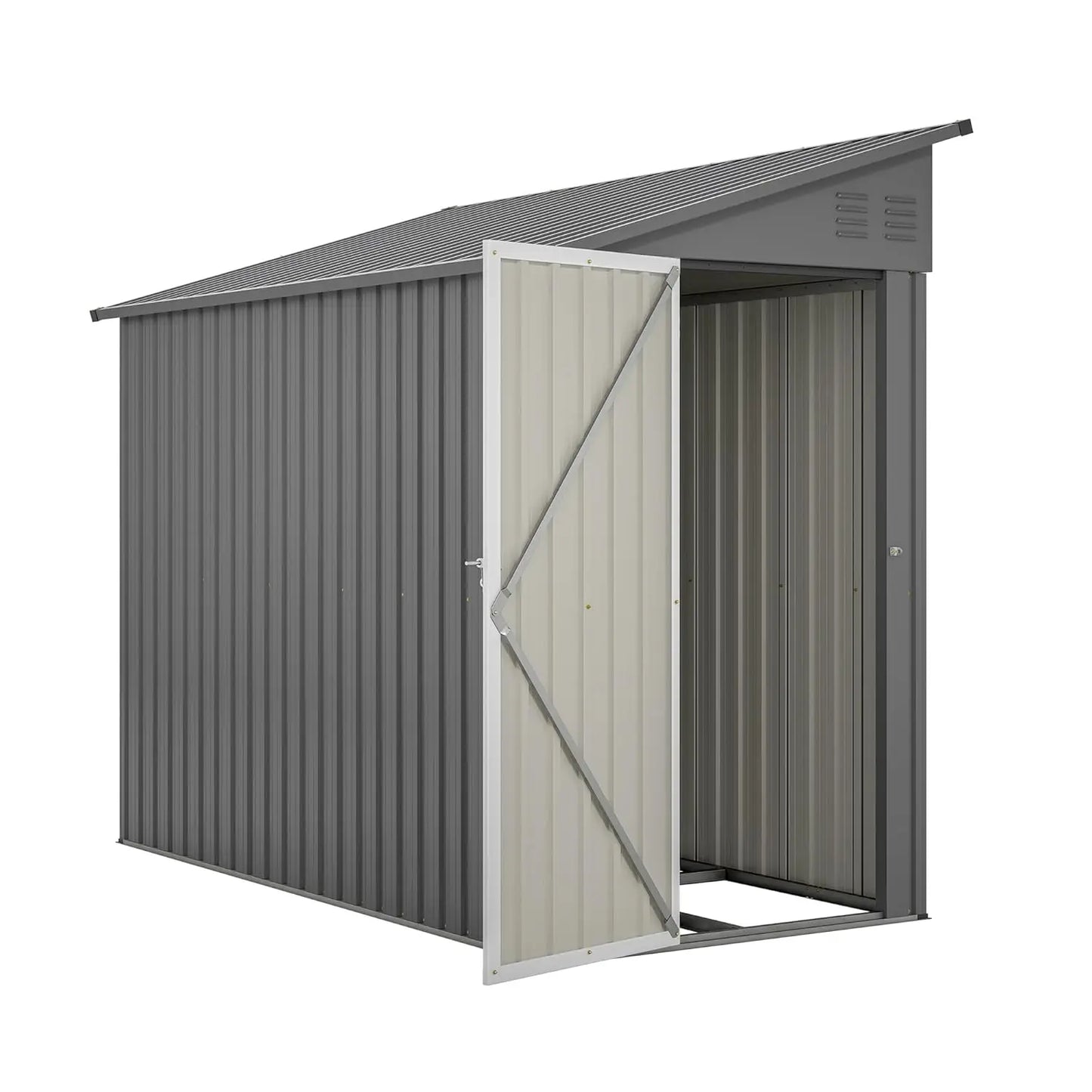 Metal Lean-To Storage Shed Outdoor Garden Cabinet