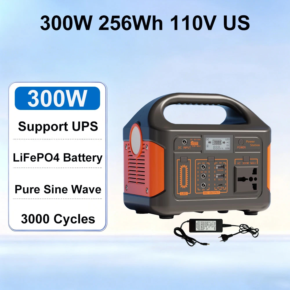 GaiaRay Portable Power Station With LiFePO4 Battery For Camping and Travel