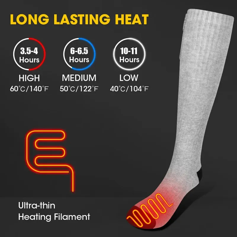 Savior Heat Battery Electric Heated Socks For Men Winter Warm Outdoor Sports Rechargeable Thermal Socks Foot Women For Cycling