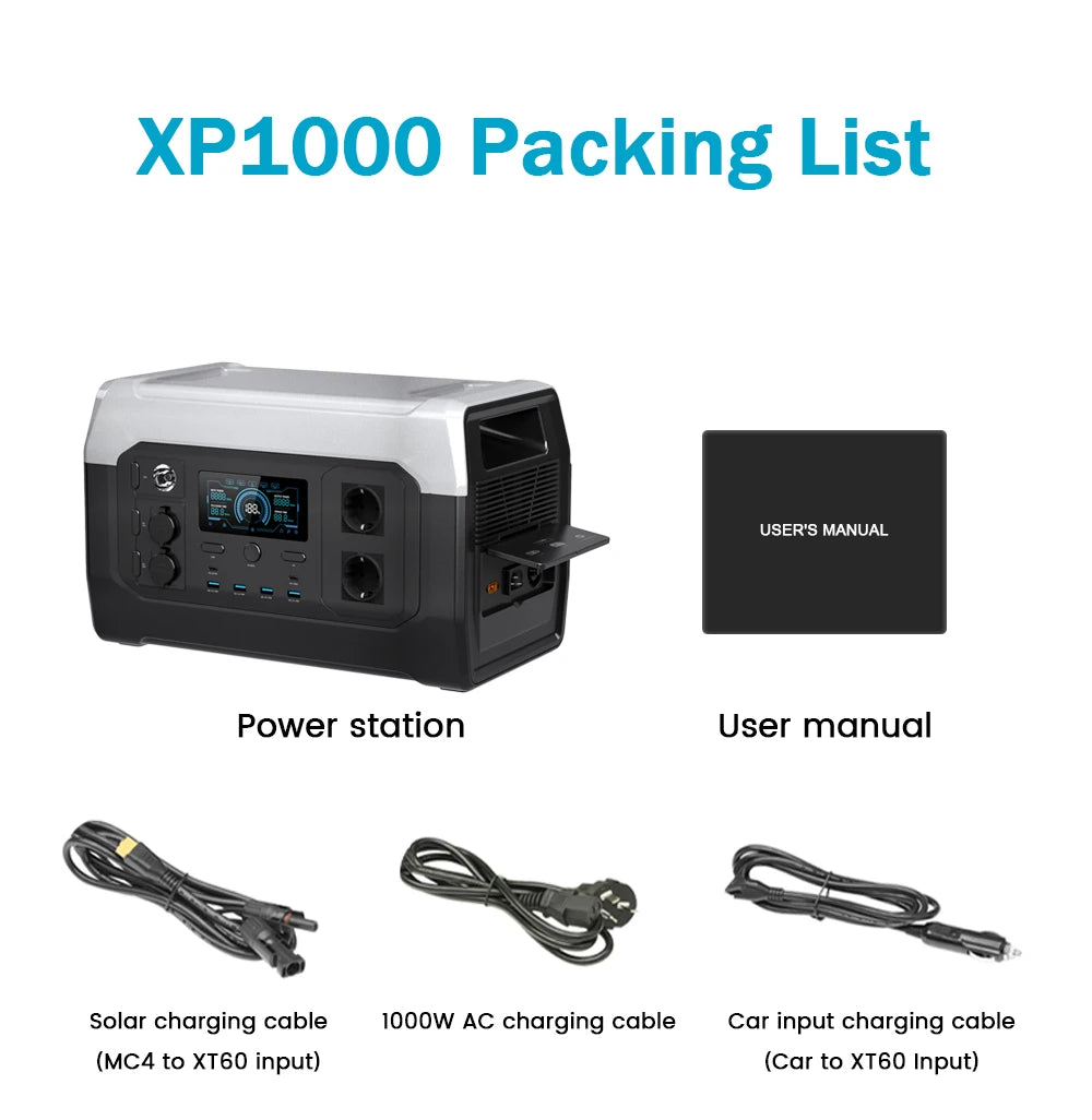 1800W Porable Power Station Outdoor Lifepo4 Battery UPS Function Pure Sine Wave Solar Generator Battery Emergency Power Supply