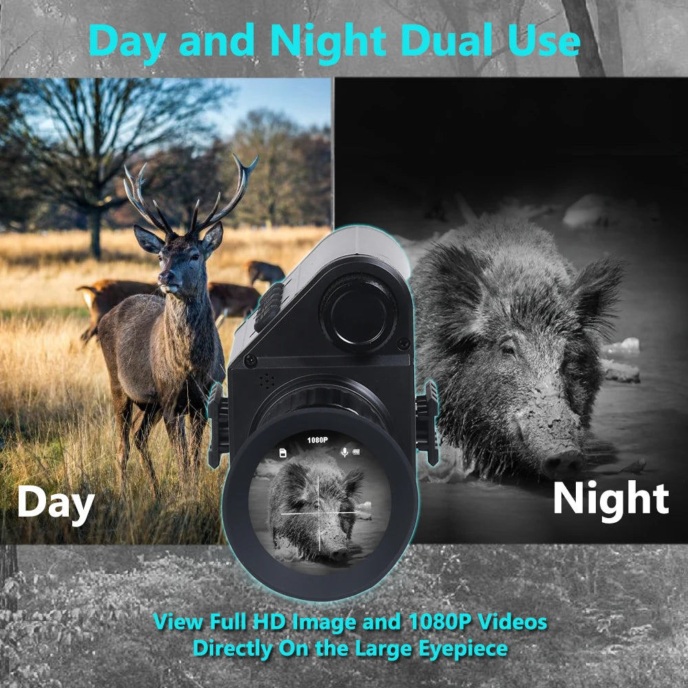 Megaorei M5 Night Vision Monocular Infrared Scope Sight Camera Digital 5X Zoom 940nm IR HD 1080P For Hunting Surveillance Day Night Wildlife Observation