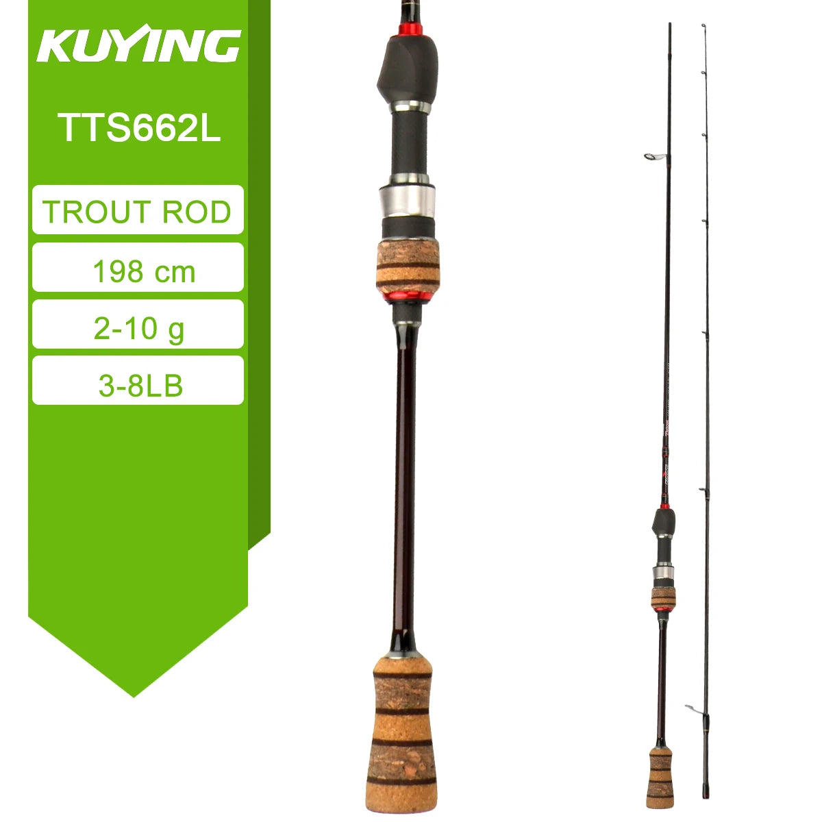 KUYING TETON Spinning Casting Rod For Fishing Lure Rods BFS Pole Carbon 0.8-8g 1-8lb FUJI Parts Baitcaster