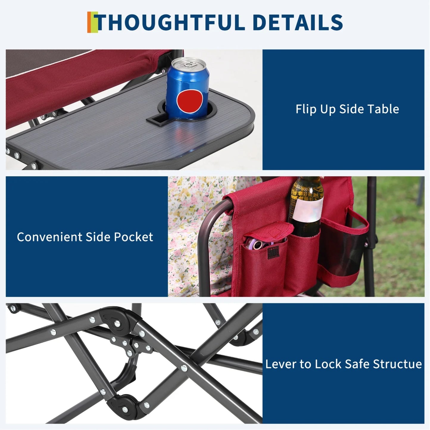 Hismiss Heavy Duty Folding Directors Chair With Cup Holder