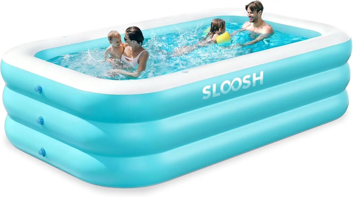 JOYFY Full-Sized Inflatable Swimming Pool 125x 68x 22 inch Inflatable Pool with Seats for Family Pool Summer Water Party Pool