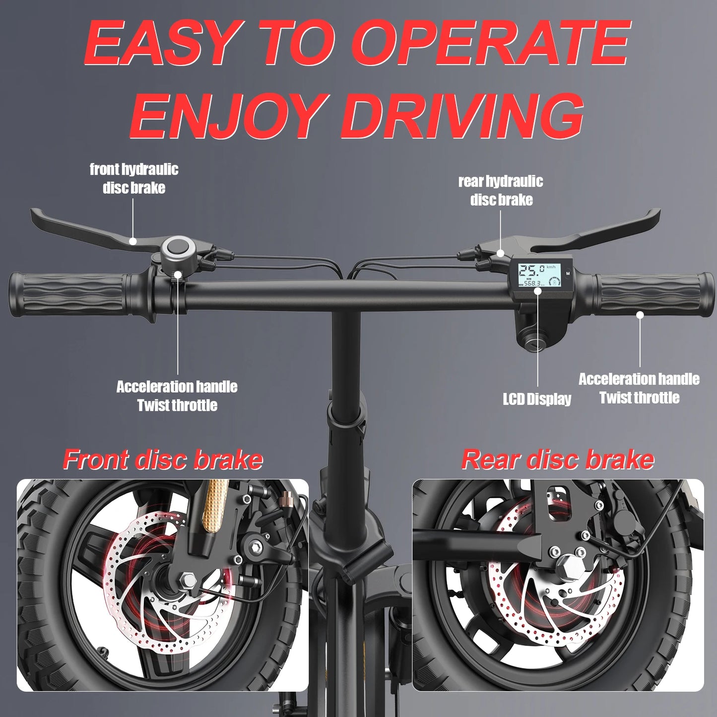 UPlee GS5 500W Peak Motor Electric Bike 48V15AH Removable Battery Electric Bicycle 14Inch Folding Multiple shock absorbers ebike