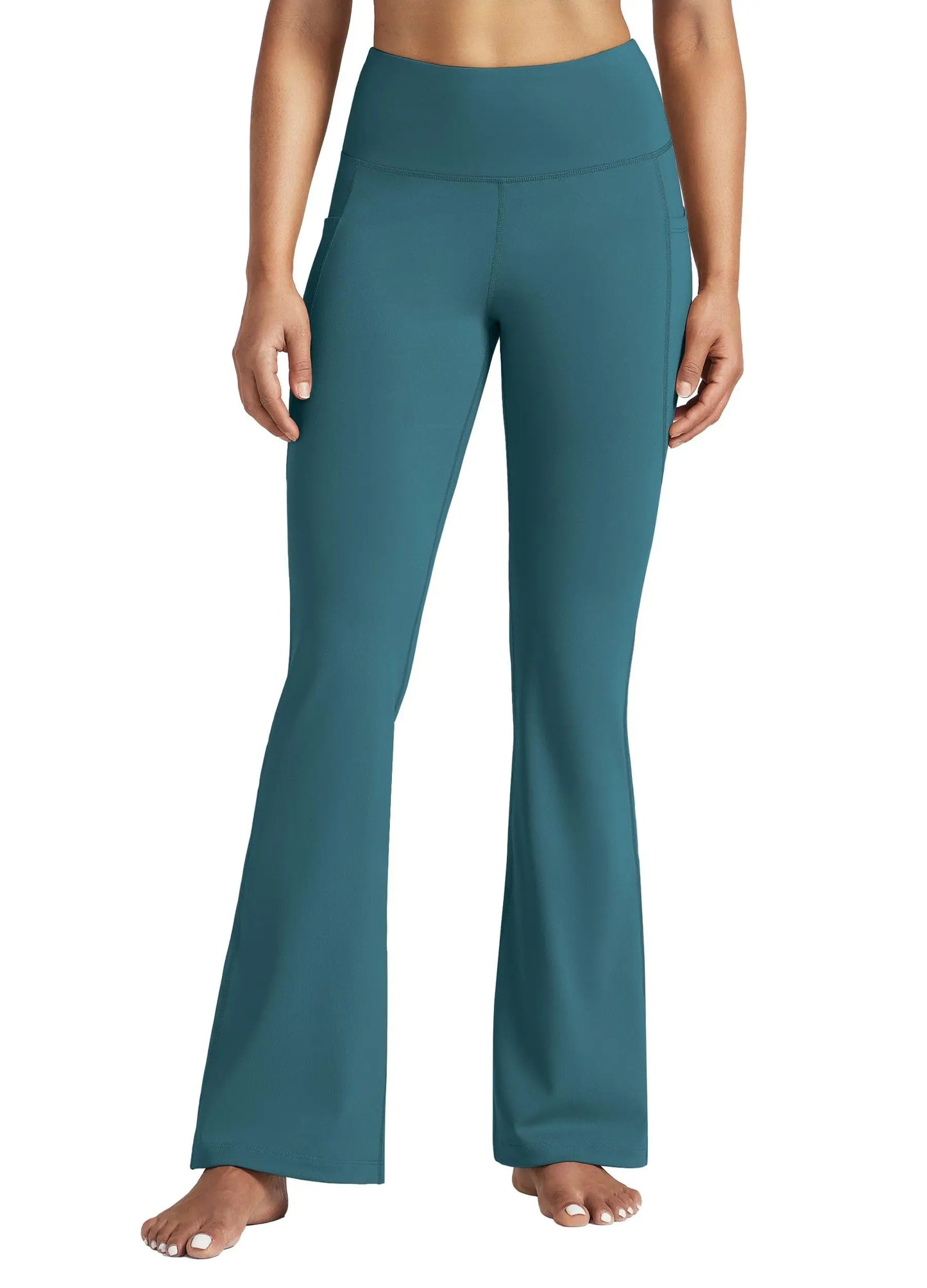 Multi Length Bootcut Flare Yoga Pants High Waist Tummy Control 4 Way Stretch Butt Lifting Daily Workout Side Pockets All Season Women