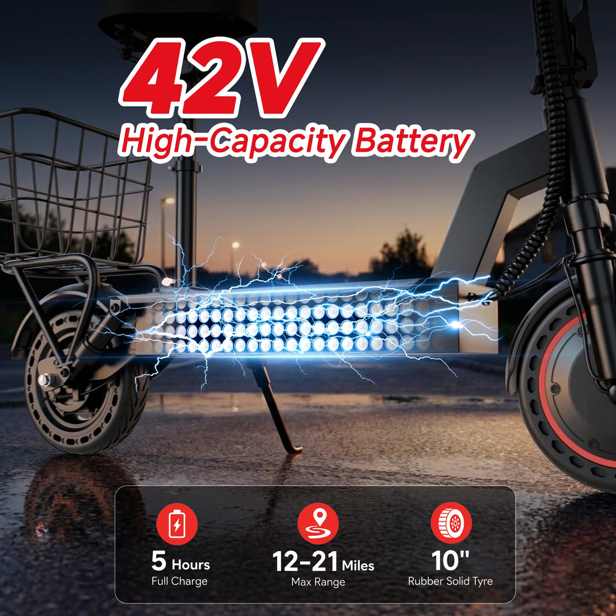 Aovopro 500W Foldable Adult Electric Bike with Solid Tires
