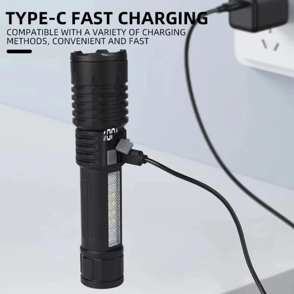 Skywolfeye Rechargeable LED Flashlight For Outdoor Camping And Emergency Use