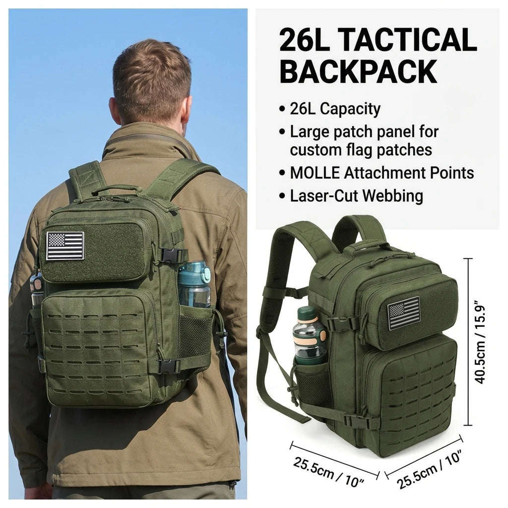 ReFire Gear Molle Hiking Backpack With Dual Cup Holders