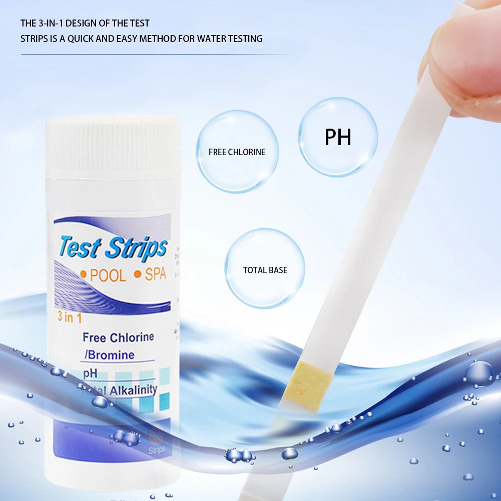 50/100PCS 3/5/6/7 in 1 Water Quality Test Paper Swimming Pool PH Test Strips Multipurpose Aquarium Test Strips for Fish Tank