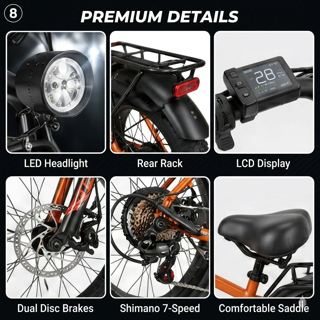 Adult Electric Bicycle, 26-inch Tires, 1000W Motor, 48V 15AH Battery, Maximum Speed 28.6mp/h.