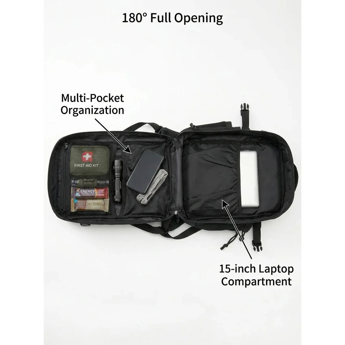 ReFire Gear Molle Hiking Backpack With Dual Cup Holders