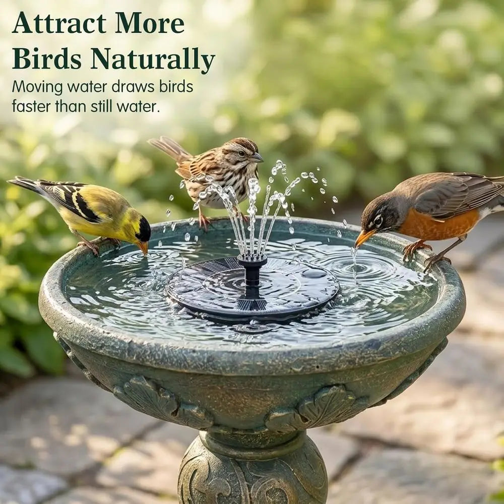Weather-Resistant Outdoor Water Fountain with LED Lights, Resin Garden Decor for Patio Yard, Bird Bath Feature
