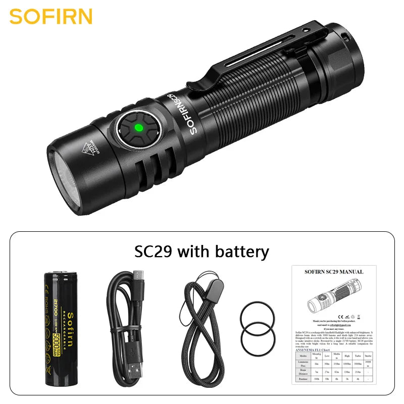 SOFIRN SP40 SC21PRO IF22A H25S SD09L SC29 SC31PRO SC13 SC33 Powerful Rechargeable LED Flashlight EDC Torch Shipping From US