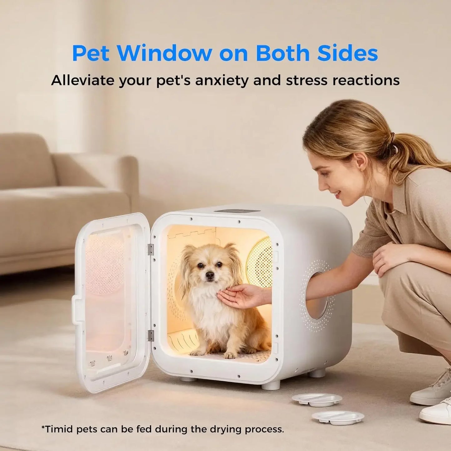 Automatic Pet Dryer Box for Cats & Small Dogs, 68L Dog Cat Dryer for Pet Grooming, Quiet 40dB Hands-Free Drying,, Customized