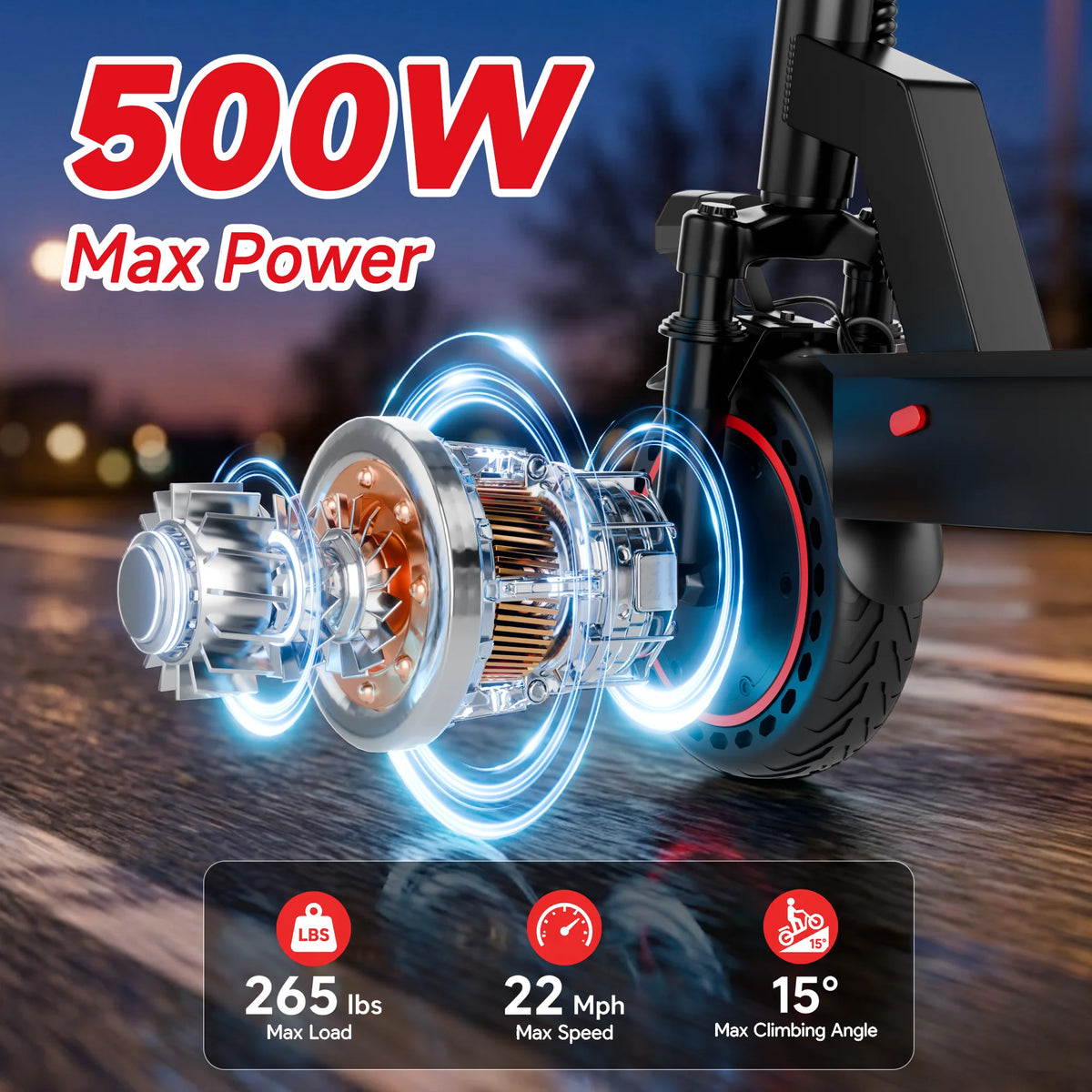 Aovopro 500W Foldable Adult Electric Bike with Solid Tires