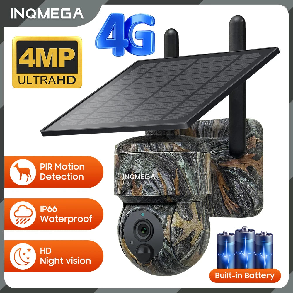INQMEGA 12MP Solar Camera With 60X Optical Zoom Outdoor PTZ