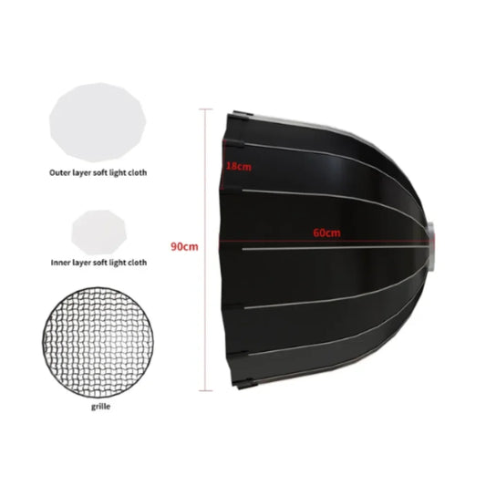 135W LED Lighting 65cm Lantern Softbox Bowens CY8300 Mounting Ball Diffuser Soft Light Modifier Film-Making Video  Flash
