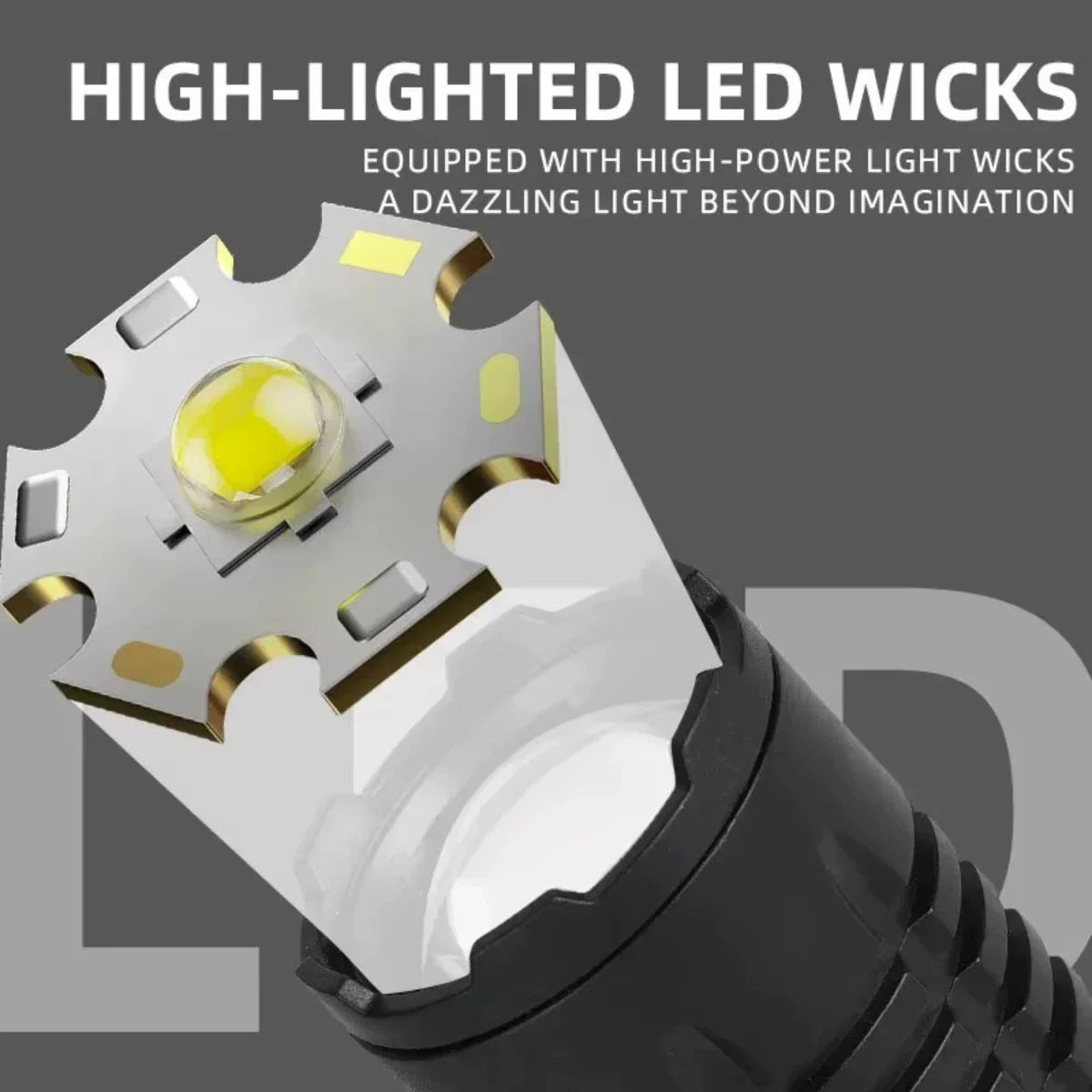 Skywolfeye Rechargeable LED Flashlight For Outdoor Camping And Emergency Use