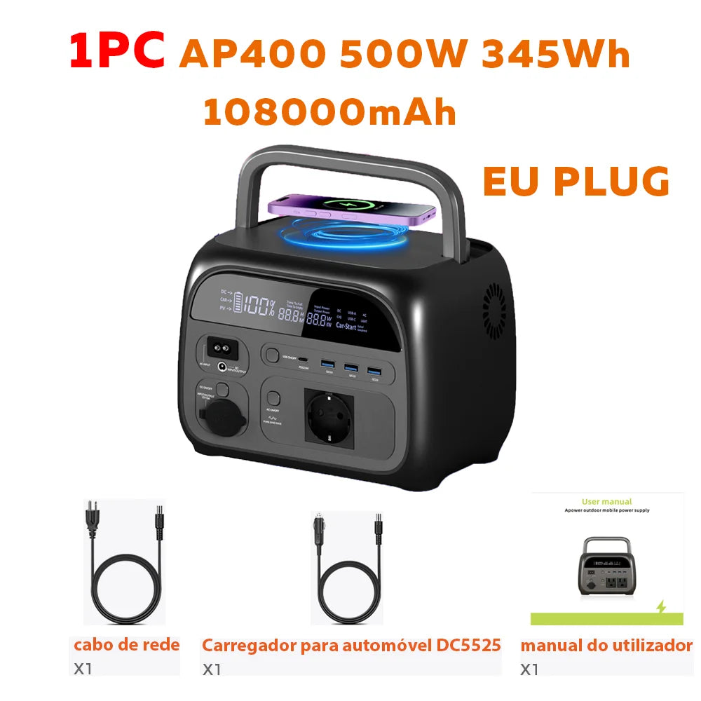 Ctolity 345Wh 500W Portable Power Station LiFeP04 Battery with 2x 600W (1200W Surge) AC Outlets for Outdoor Camping RV Home