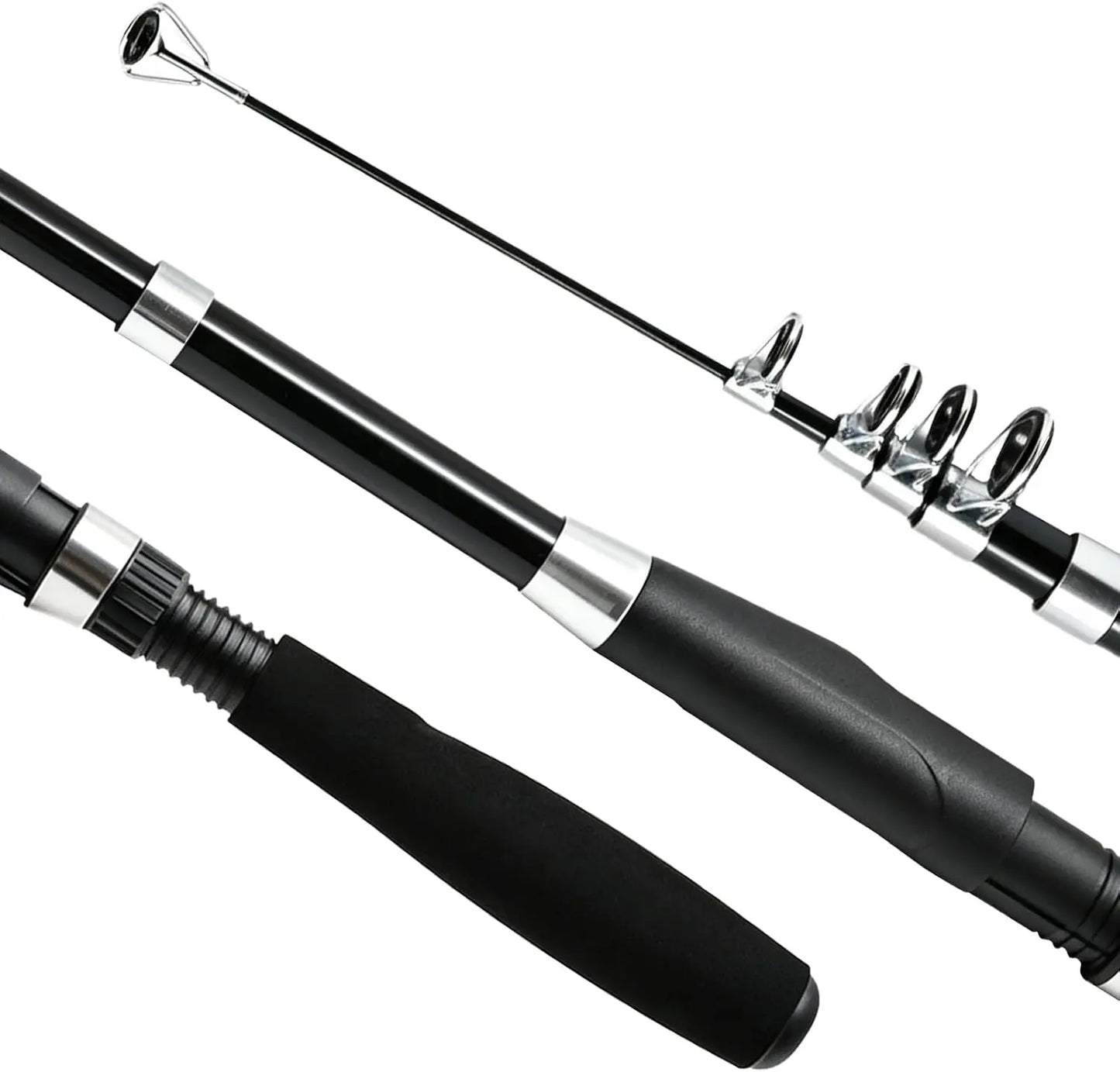 Telescopic Carbon Fiber Fishing Rod and Reel Combo, 5.9FT Length, 2-Piece Set