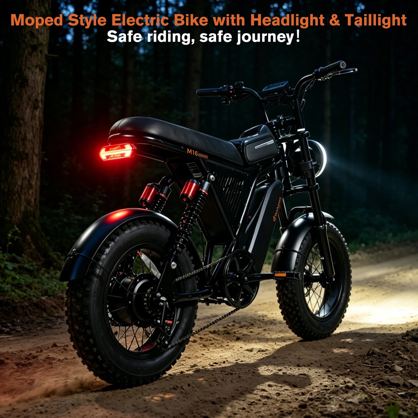 Bodywel M16PRO Off Road E Bike Adult Electric Bicycle 1500w 48V 15.6ah Mountain Electric Bike 16 Inch Fat Tire Outdoor Entertainmen