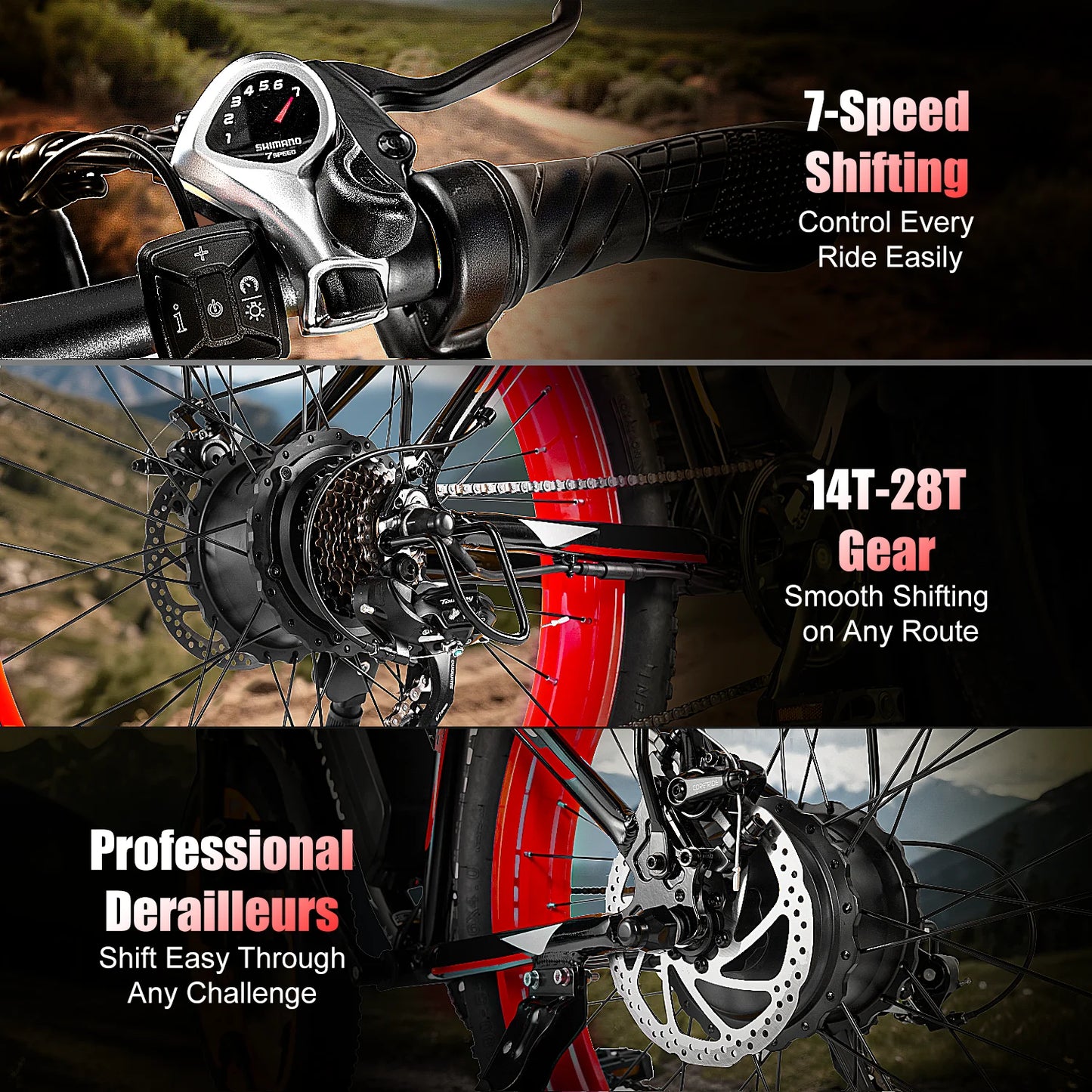 EOEOTWO E01 26" Fat Tire Electric Bike for Adults, 1000W Motor 1500W Peak, 48V 15Ah Battery, 34 MPH Max Speed, Up to 60 Miles Long Range