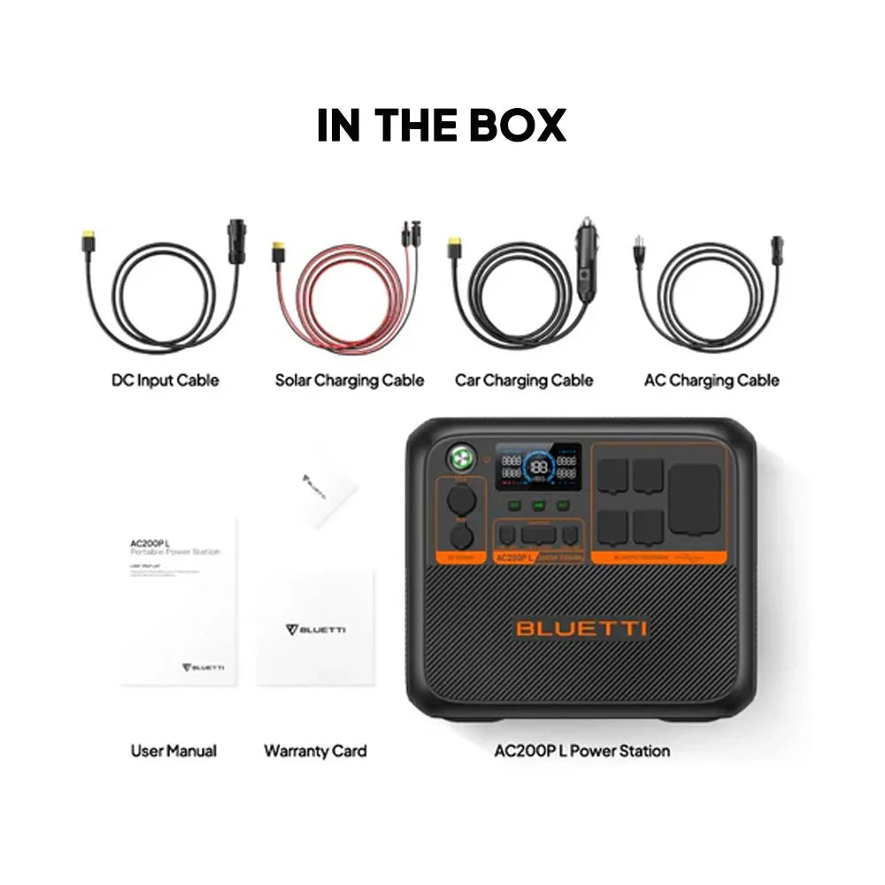 BLUETTI AC200PL Portable Power Station | 2400W 2304Wh Compact Lightweight Emergency Generator with Multiple Ports for Outdoor