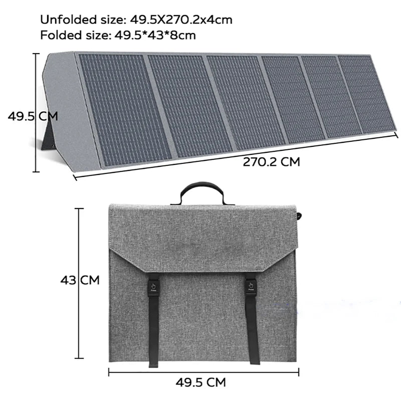 200W 18V Portable Solar Panel with PD Box QC3.0，Type-C，MC4 Output Camping Foldable MPPT Monocrystalline 100W Solar Charger