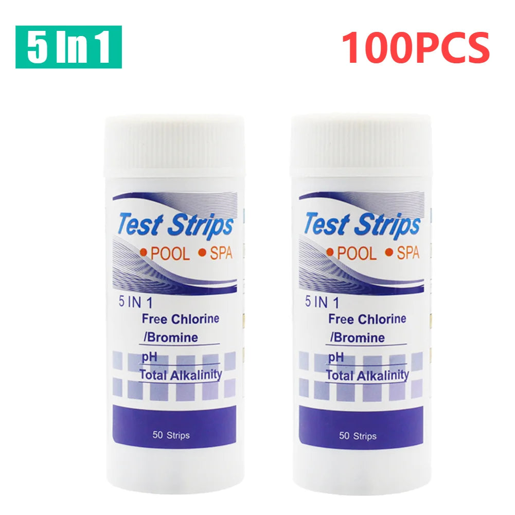 50/100PCS 3/5/6/7 in 1 Water Quality Test Paper Swimming Pool PH Test Strips Multipurpose Aquarium Test Strips for Fish Tank