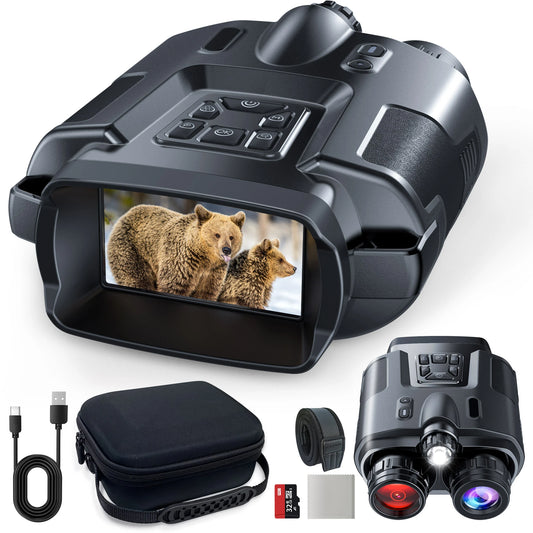 4K Night Vision Binoculars 3inch Screen 8X Digital Zoom With Light 5000mAh Rechargeable Infrared Vision Night Goggle