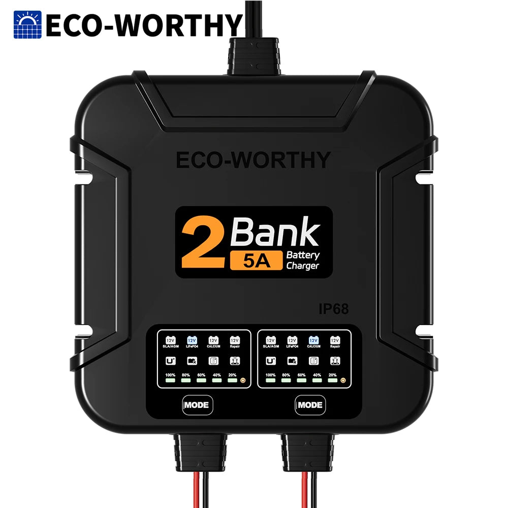 Eco Worthy Dual Bank Marine Battery Charger 12V 10A