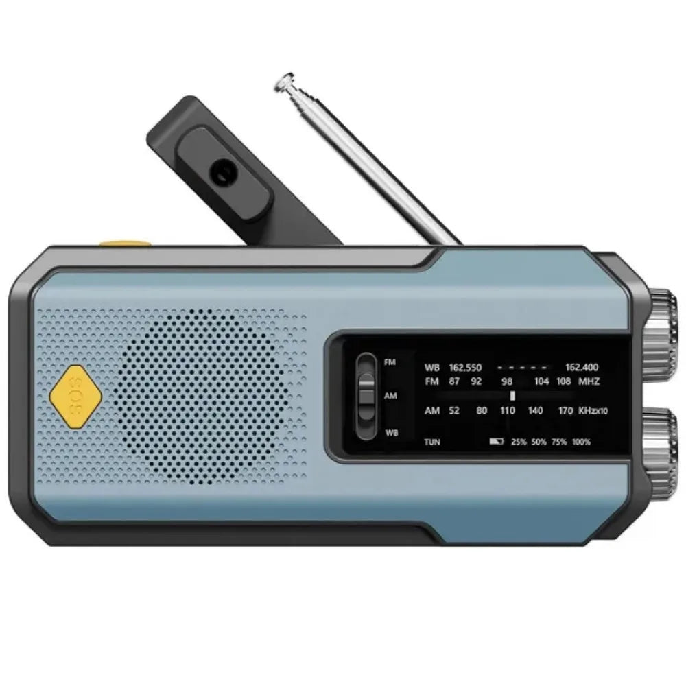 Emergency Radio Solar Hand Crank NOAA Weather Radio AM FM Portable 2000mAh Power Bank Rechargeable Survival Gear LED Camping Flashlight Reading Lamp SOS Alarm Hurricane Earthquake Emergency Kit Battery Operated For Home Outdo