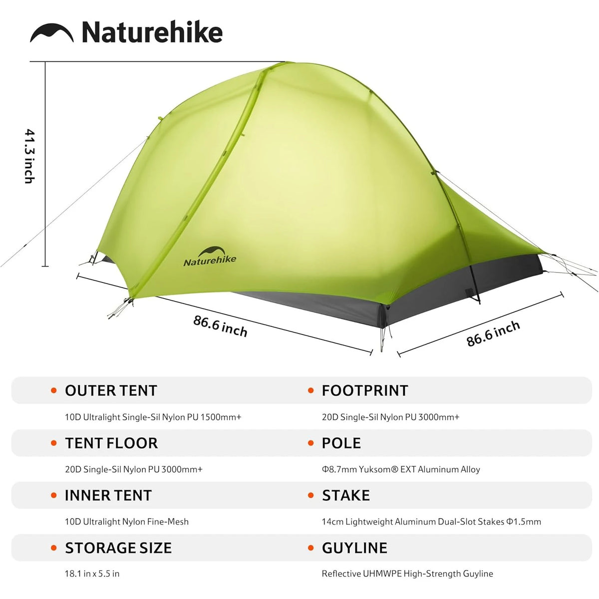 Naturehike Star Trail EXT Ultralight Backpacking Tent With Rain Protection