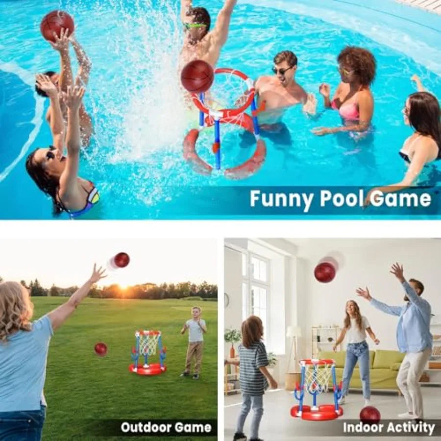 Pool Basketball Hoop Floating Basketball Hoop for Pool Toys for Birthday Gifts, Summer Outdoor Swimming Pools Party Favors, 2-i