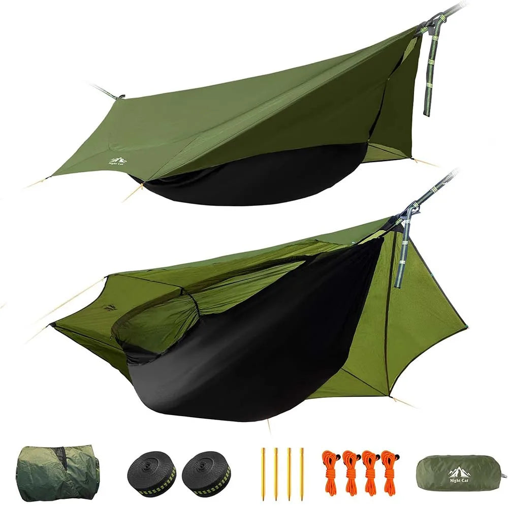 Night Cat Camping Hammock Tent With Waterproof Bug Net