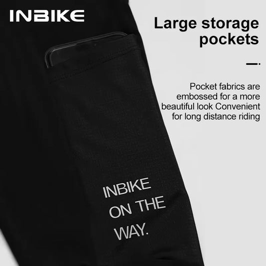 INBIKE Men‘s Winter Thermal Fleece Cycling Bib Tights 3D Padded Windproof MTB Bike Tights Road Bike Leggings Cold Weather Gear