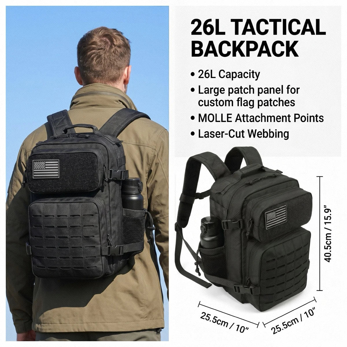 ReFire Gear Molle Hiking Backpack With Dual Cup Holders