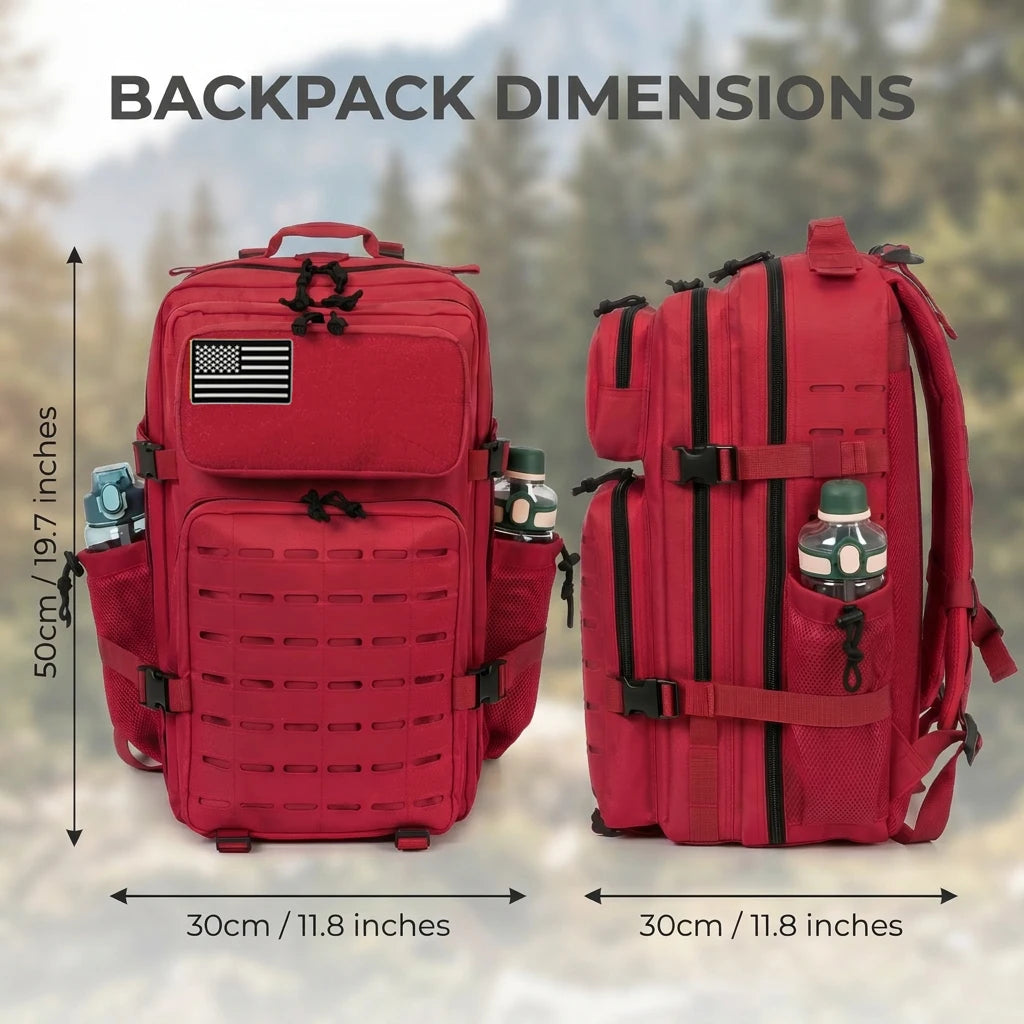 45L Large Capacity Hunting Backpack For Men With MOLLE Webbing System Dual Cup Holders Outdoor Survival Hiking Camping Rucksack For Wilderness Trip Travel Daily Work Commute Outdoor Camping Activities Gear Storage Backpack