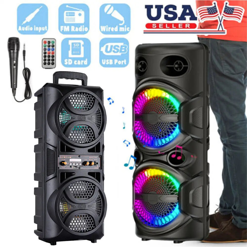 CURUK Portable Bluetooth Speaker With Deep Bass And Karaoke