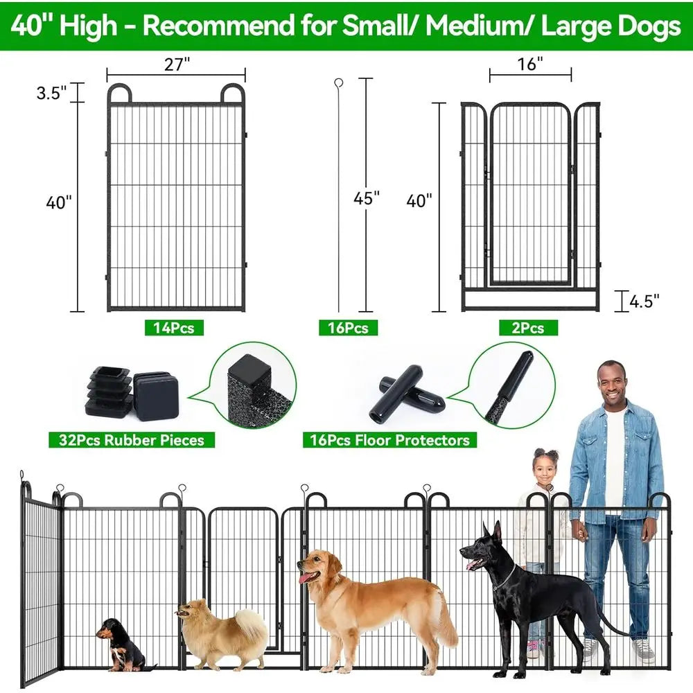 Heavy Duty Metal Dog Playpen For Secure Outdoor Portable Enclosure