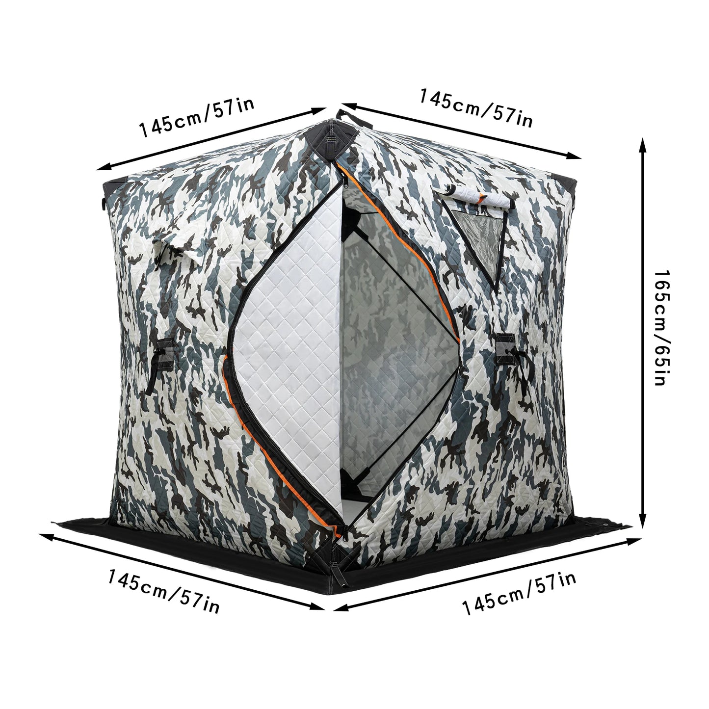 Bymaocar Ice Fishing Tent Dual Zipper Windproof