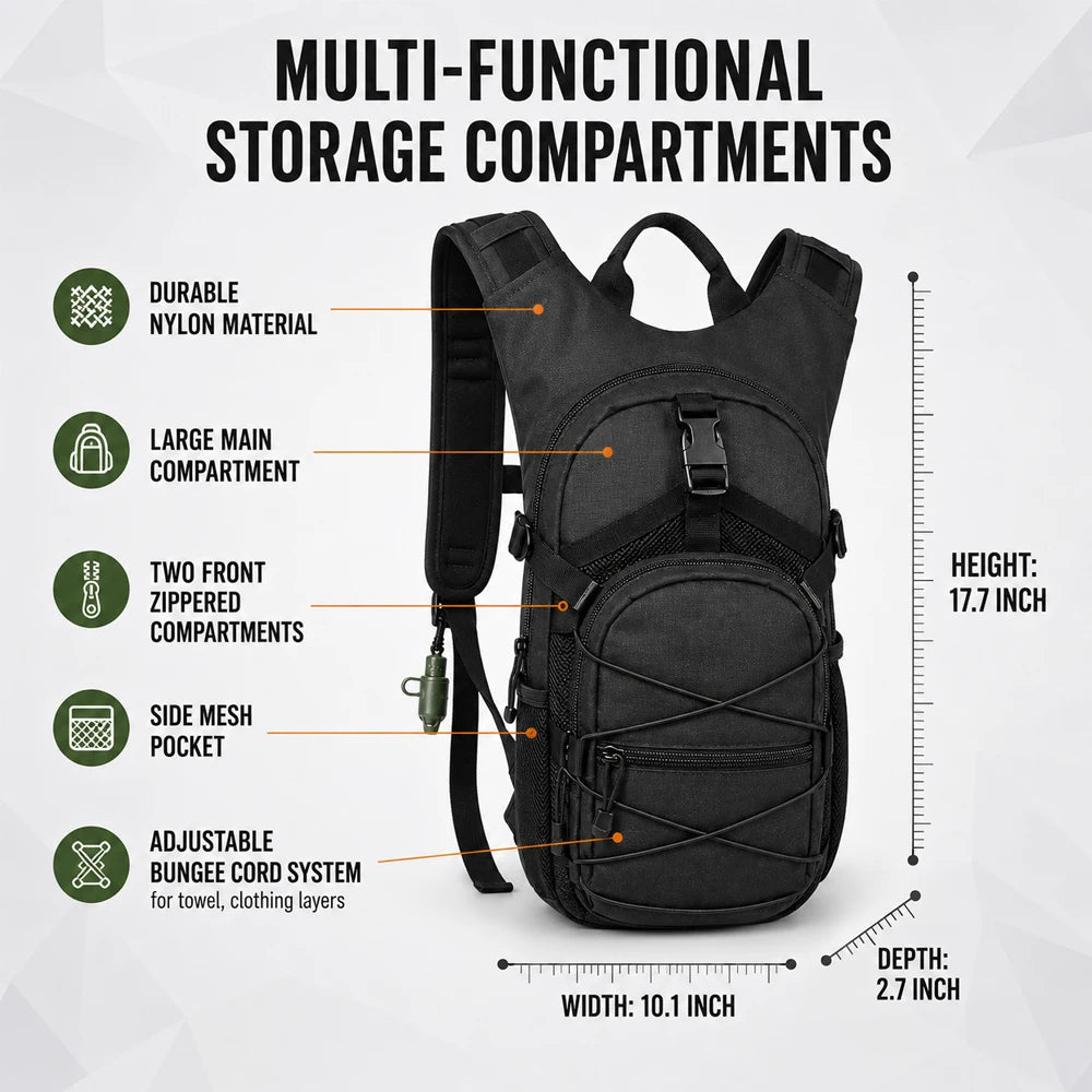Hydration Backpack with Water Bladder for Hiking Camping and Cycling