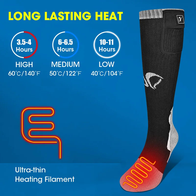 Electric Heated Socks Winter Thermal Socks Battery Heated 3 Levels Temperature Control For Men And Women