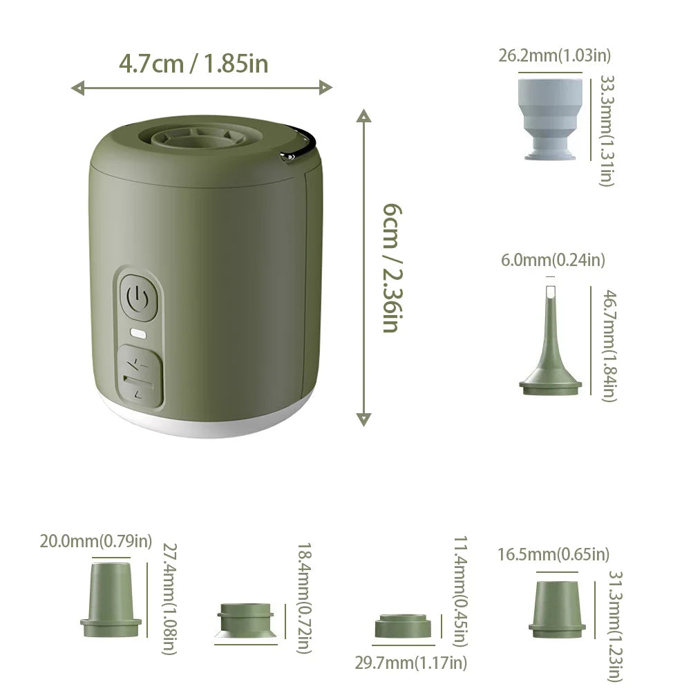 Tiny Air Pump With Camping Lantern Magnetic Design For Mattress