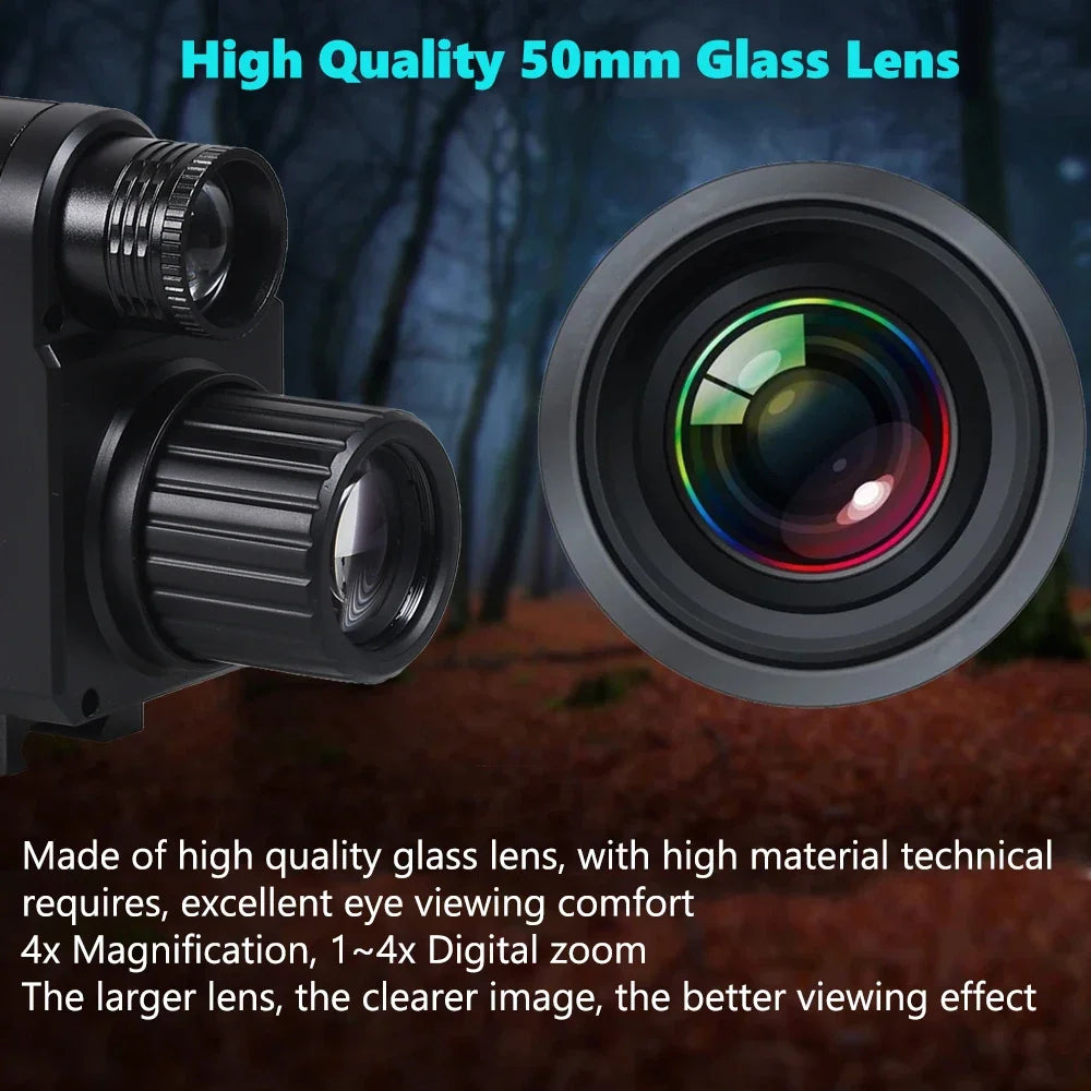 Megaorei Digital Night Vision Monocular HD 1080P Infrared Night Vision Scope1X-4X Hunting Riflescope with Camera 940nm IR