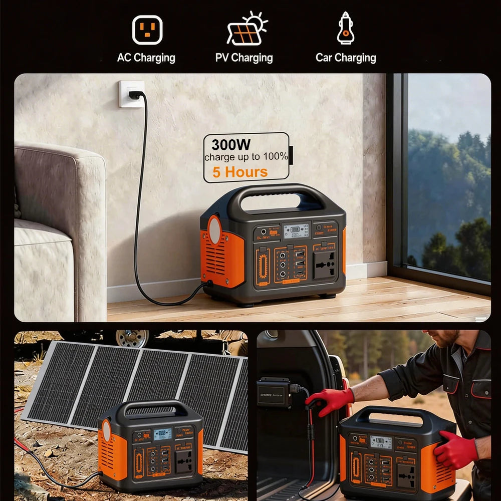 GaiaRay Portable Power Station With LiFePO4 Battery For Camping and Travel