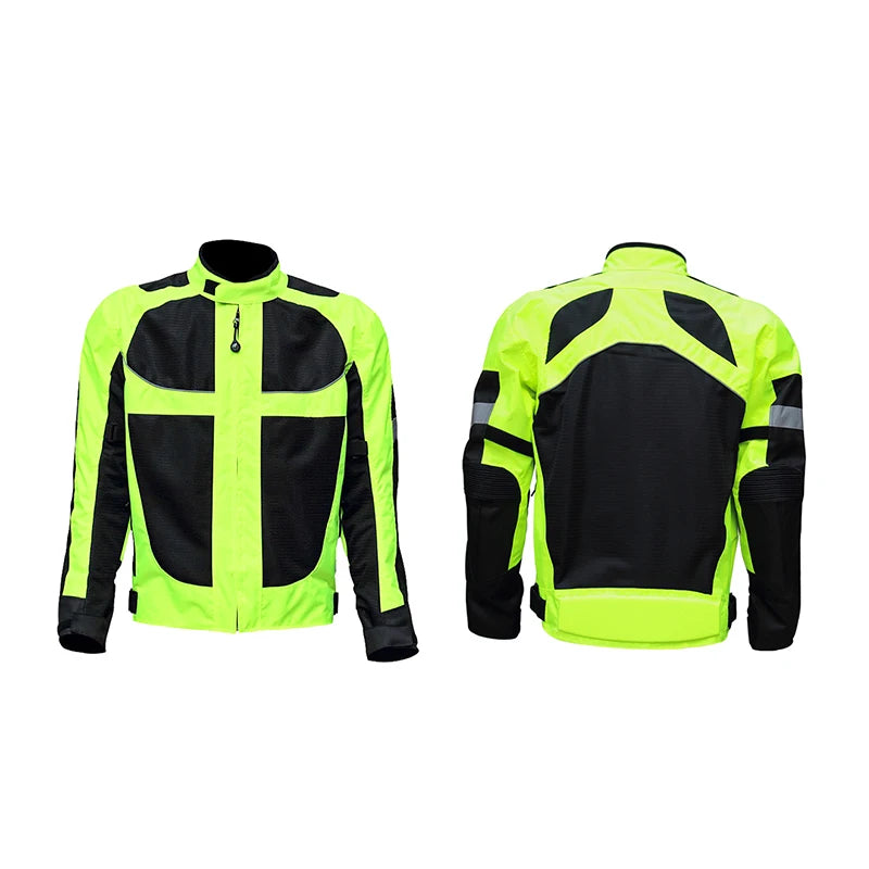 Motorcycle reflective night-time wear jacket, motorcycle protective gear pad jacket.